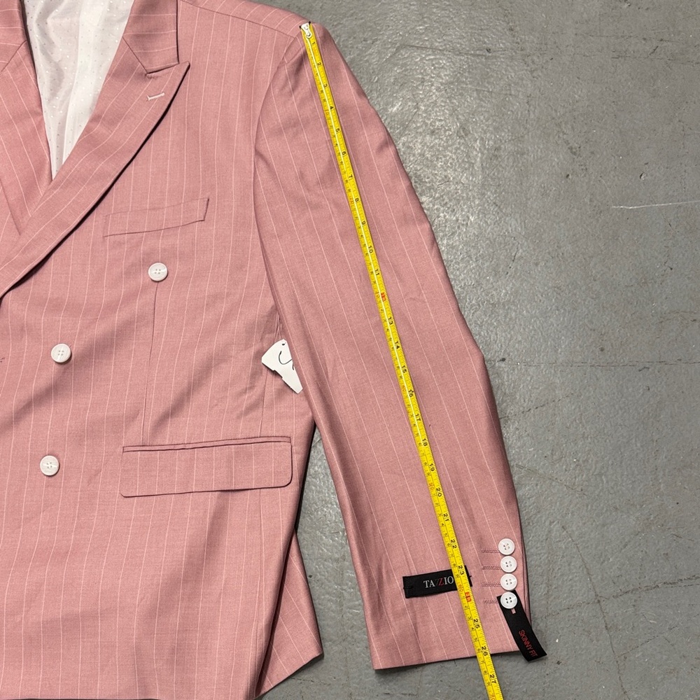 NWT Double-Breasted Pink Pinstripe Blazer Men’s 54R - Picture 7 of 10